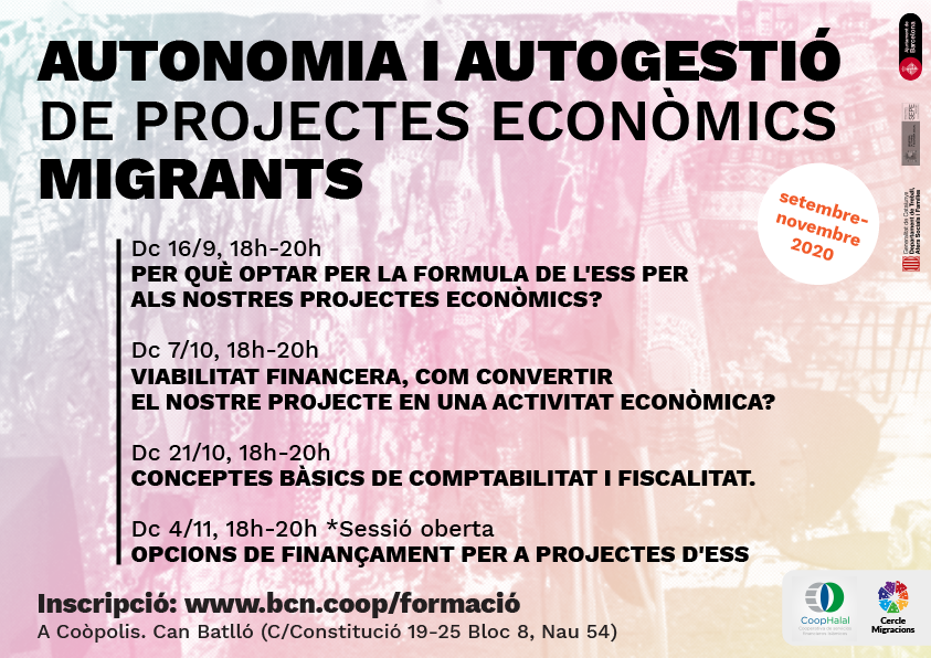 El cercle de migracions de l'Ateneu ha dissenyat una formació molt exhaustiva destinada a projectes de persones migrants. 

L'objectius: donar resposta a les necessitats específiques d'aquest col·lectiu

Inscripcions bcn.coop/agenda/autoges…