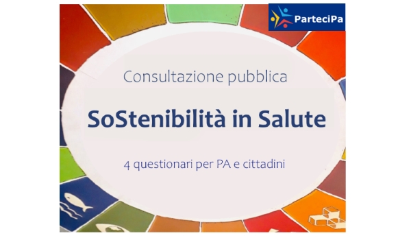 Ultimi giorni per partecipare alla consultazione pubblica “SoStenibilità in Salute”: prima survey nazionale per connettere le PA sulle azioni per lo #SviluppoSostenibile con impatto su #salute #nutrizione Fino al 15 settembre su ParteciPa bit.ly/2RlQmZT #PianoOGP