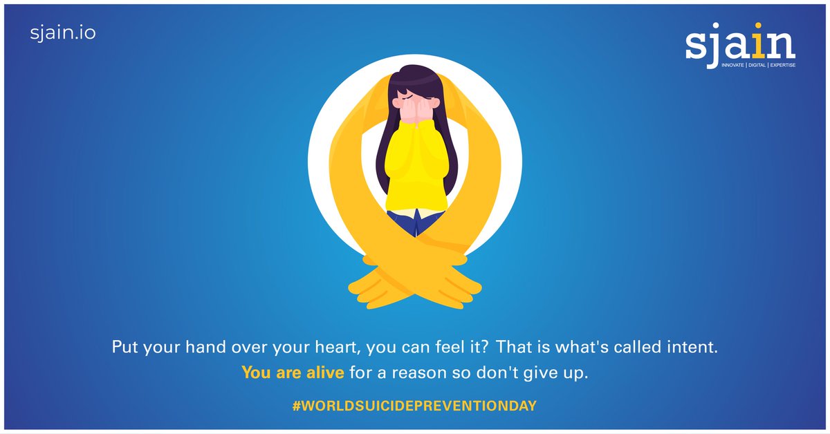sjain_io's tweet photo. You have to be smarter when things are rough. Show them you can have a better life. Prove they are incorrect. This day lets spread positivity to live your life with courage and happiness.
#Suicide_Prevention_Day #SjainVentures #ITSector  #Innovate #Digital #Expertise #IT_Services https://t.co/gn7ezYlSlq