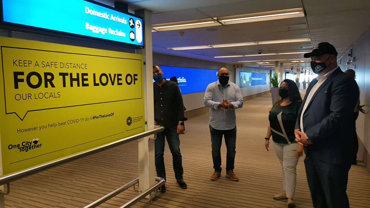 VosJames's tweet photo. Unveiling the Destination Marketing branding at the Cape Town International Airport to Welcome our visitors and locals. We are heavily reliant on the tourism economy for jobs and investment. #LoveCapeTown #ForTheLoveOfCapeTown @CityofCT @CapeTownTourism @capetownint https://t.co/eZt4oJdk2A