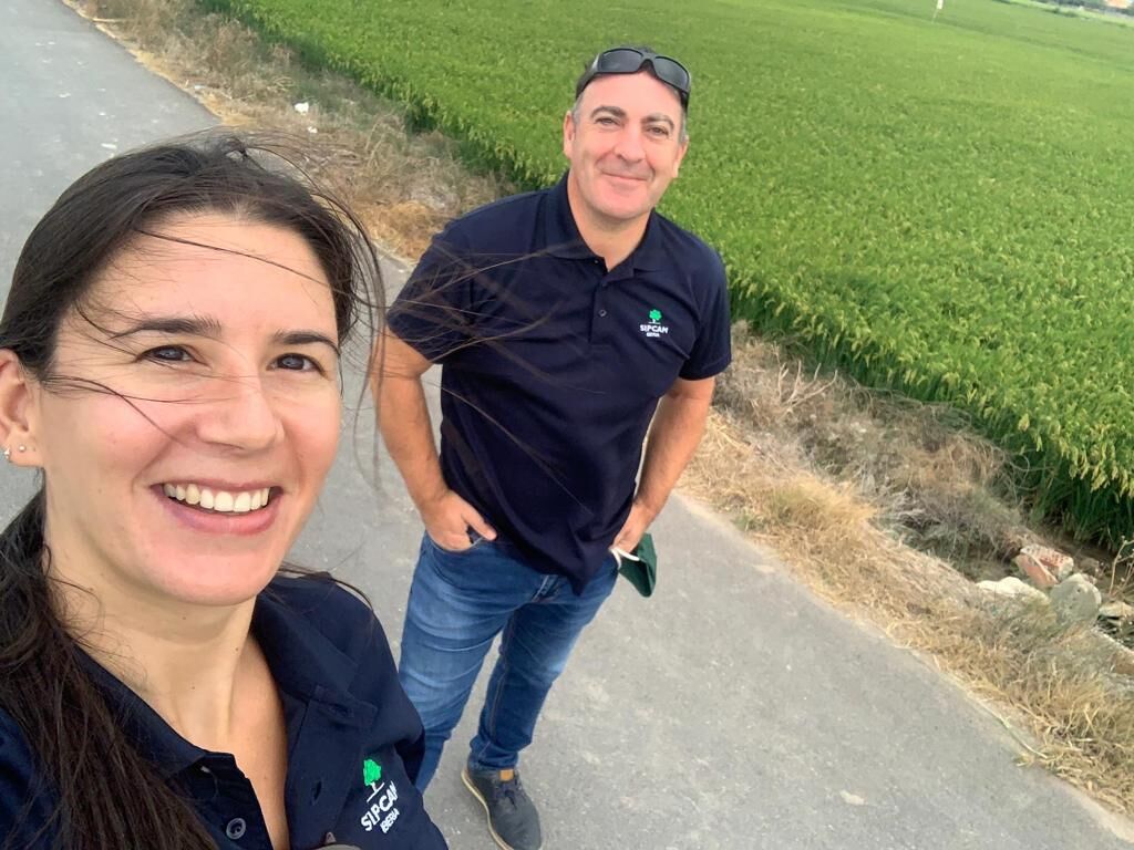 sipcam_iberia's tweet photo. 🌾 Nuestros compañeros Teresa Borrás y Miguel Ángel Romero estuvieron el martes visitando un ensayo de nutrición en #arroz en #Valencia. Junto con agricultores y técnicos de la zona pudieron comprobar la eficacia del #bioestimulante Stilo Verde. https://t.co/xYemiVnWy7 https://t.co/RmEJ1eo6lJ