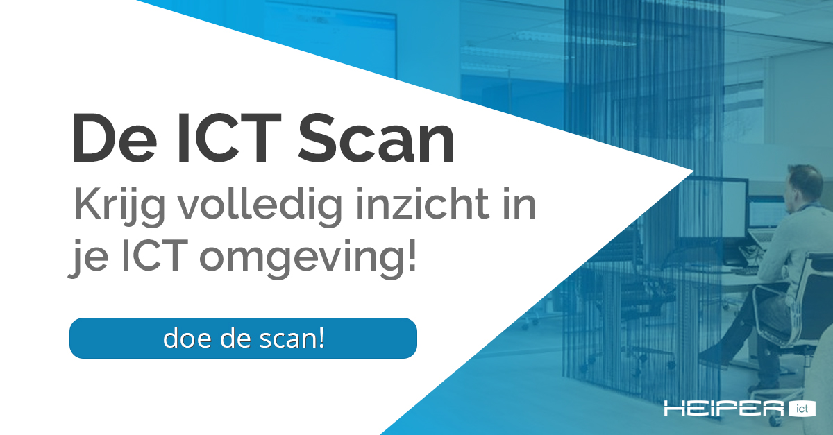 Hoe veilig is de ICT omgeving van jouw bedrijf? Heb je behoefte aan een helder overzicht van de ict infrastructuur van jouw bedrijf en eventuele zwakke plekken? Vraag dan nu vrijblijvend de ICT Scan van Heiper ICT aan via: deictscan.nl

 #mkb #security #infrastructure