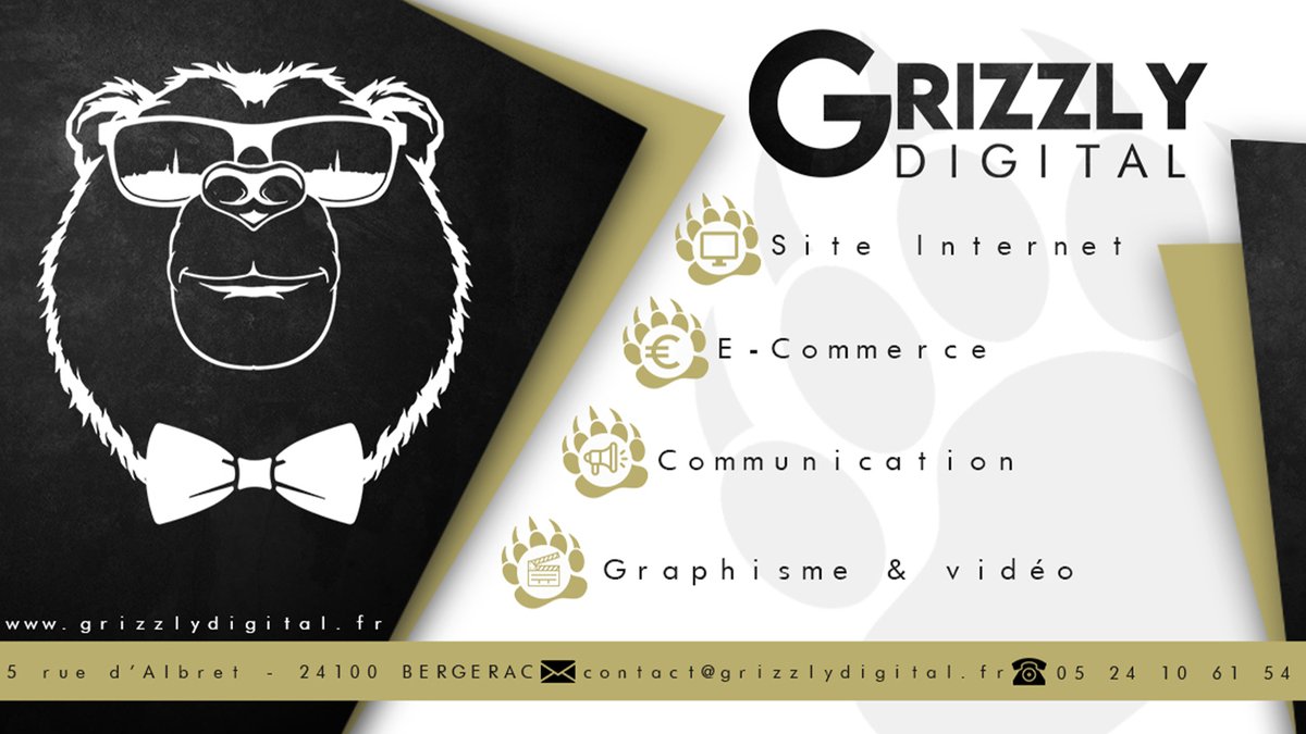🐻 Bienvenue sur le compte #Twitter officiel de #GrizzlyDigital, nouvelle agence de communication à #Bergerac 🖤 ! 

#monpremiertweet