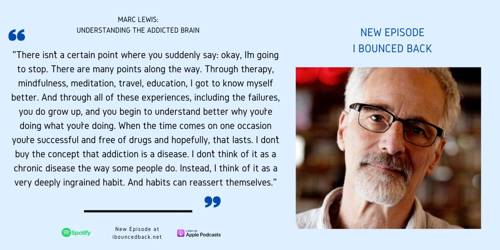 ibounced_back's tweet photo. 📢If you haven't done so, listen to the latest #IBouncedBack podcast episode with Marc Lewis @addictedbrain
#newepisode #drugaddiction #survivalstories #motivationalstories #challenges #personaldevelopment #personalgrowth #podcast #podcasting https://t.co/BNxm6N3EYd
