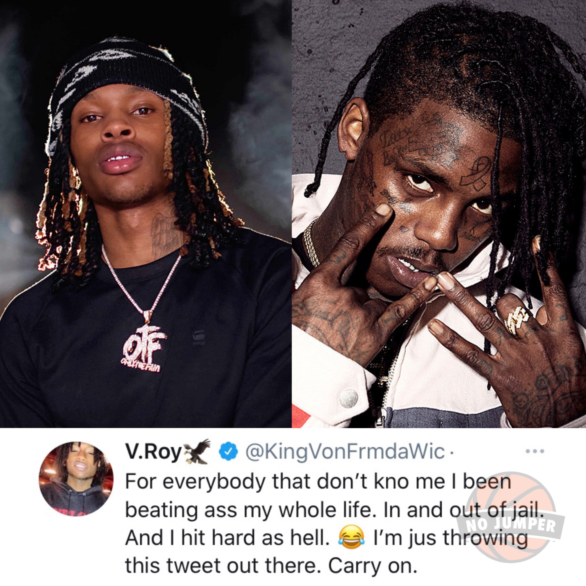 No Jumper on X: #famousdex says he doesn't have beef with #kingvon then  challenges him to a boxing match 🥊👀  / X