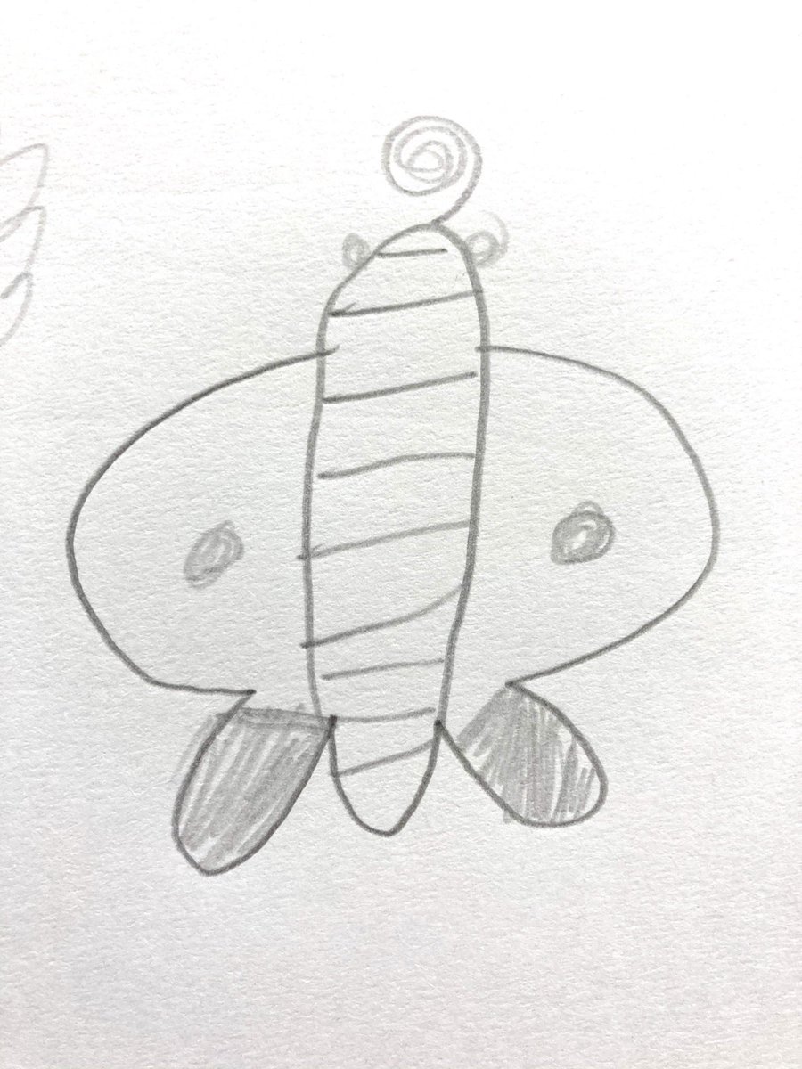息子の描く昆虫たち。1枚目はカブトのカップル、2枚目はモンシロチョウ。胴の太さよ…!
まるっこくて萌えるのです☺️ 