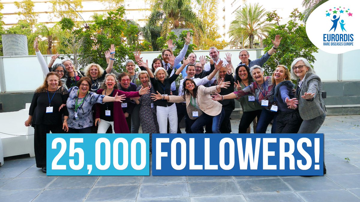 eurordis's tweet photo. We've reached 25,000 followers on Twitter! 🎉
Thank you for supporting the rare disease community! https://t.co/1e07RrMPSw