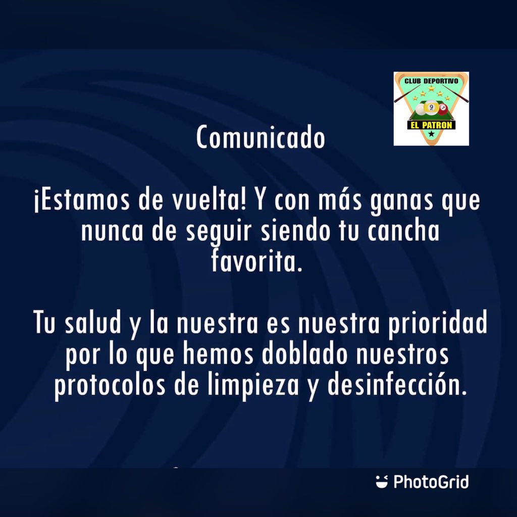 Billar_ElPatron's tweet photo. ¡Ya Estamos abiertos! Listos para recibirte con todos los protocolos de bioseguridad 😷 necesarios para que tu solo te preocupes por jugar billar 🎱 y tomar tu cerveza 🍺 favoritos bien fría https://t.co/wZZ9RFw4Lj
