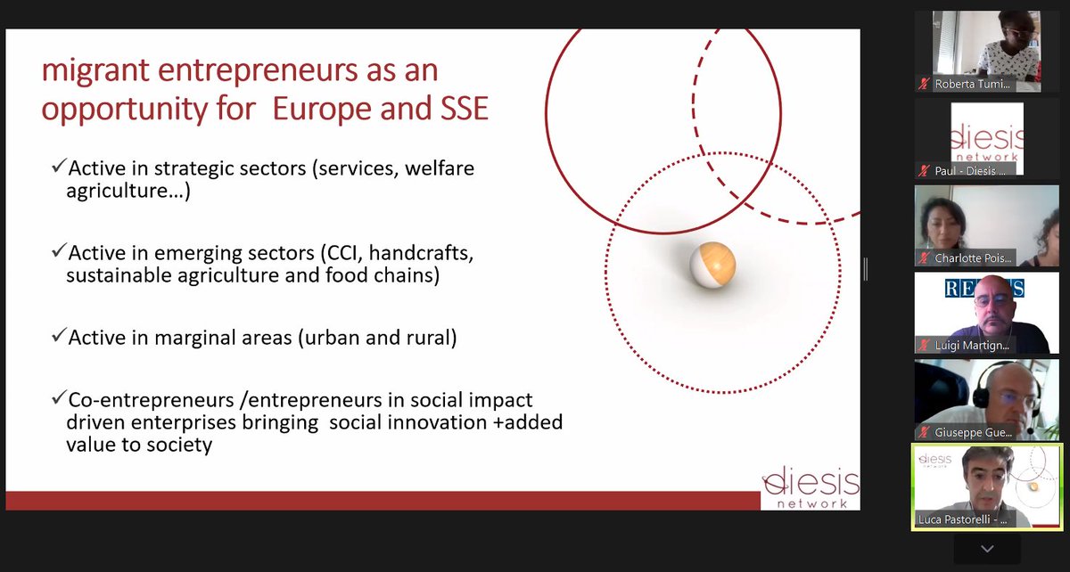 Presentation from Gianluca Pastorelli @Diesiseu, on the opportunities that bring #migrantentrepreneurs to Europe and SSE