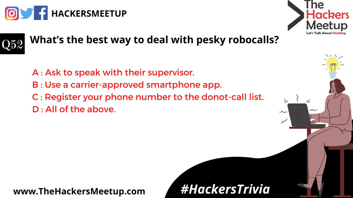 Hackers_Meetup's tweet photo. "Hackers Trivia" - Quiz Mania for Cyber Security Geeks."
#HackersTrivia #THMIndia #THMJuly2020 #TheHackersMeetup #HackFromHome #LearnFromHome #KeepHacking #THMExperts #EthicalHacking #CyberSecurity #SecurityVue #HackerSociety #MakingInternetSafe https://t.co/My3IIdUm6G