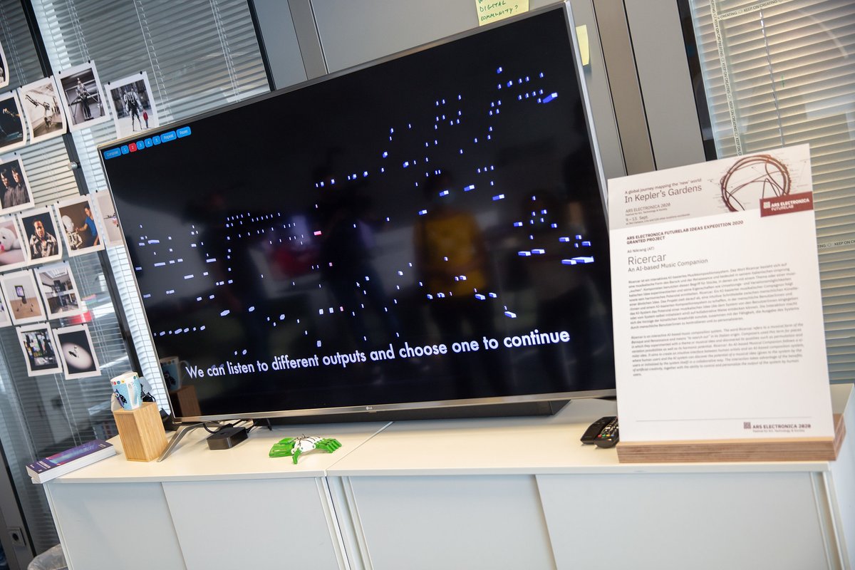 ArsElectronica's tweet photo. 'Ricercar: An AI-Based Music Companion' by Ali Nikrang is part of the #OpenFuturelab Exhibition 2020. #arselectronica20 https://t.co/k96rK87UXS https://t.co/UuBCkSjyoA