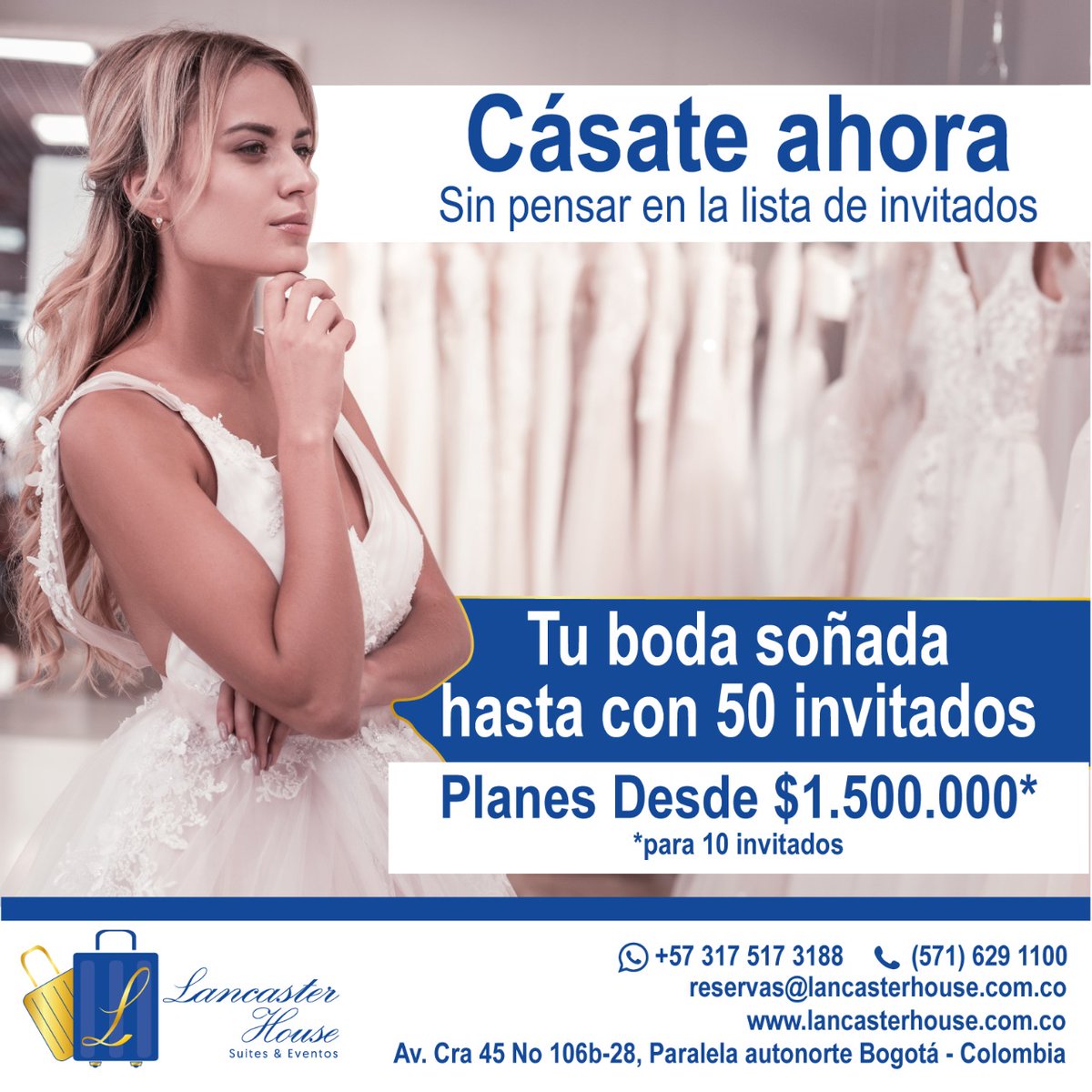 LancasterHouse's tweet photo. Aprovecha! Celebra tu boda hasta 50 invitados en Lancaster House Suites
Pregunta por nuestros planes desde $1.500.000
#bodapara50 #LancasterHouse #Casate #MiMatrimonio #MiBoda #LaVidaSigue #Bogota #CasateEnBogota #MiMatri #MiraEsto https://t.co/4gOkw4onZp