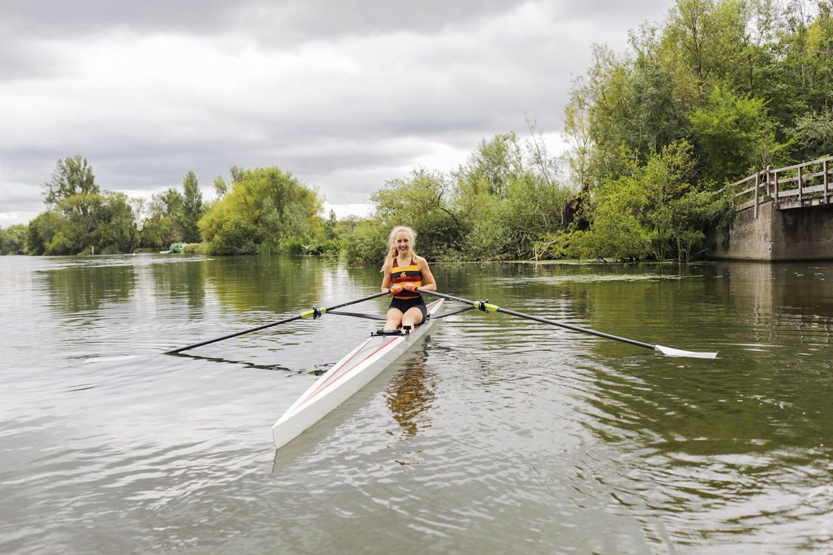 ShiplakeCollege's tweet photo. Year 13 student and talented rower, Nicole Dunn secured herself a sponsor during lockdown to keep her hopes of competing for team GB alive. This included a new single skull boat so she could keep training on the water. Find out more here https://t.co/KDUafZECMu #ShiplakeRowing https://t.co/l7QdnraAPN