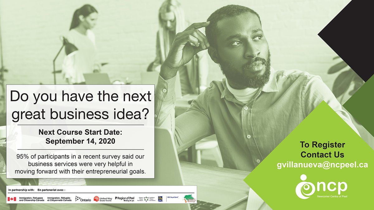 Get your new business off the ground! 
Join our new Business Program starting September 14th!
#NCP #immigration #newcomer #business #entrepreneur #Peel #Mississauga