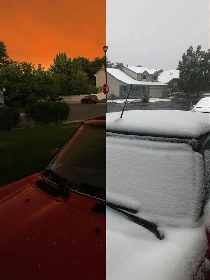 LicypriyaK's tweet photo. Yesterday, 100° and ash from fires 🔥. Today, snow ⛄️. Even THIS is unbelieveable for #Colorado.

Do you still think nothing is happening?

It is time to stop talking about climate change &amp; start acting. We risk losing everything!

Planet Earth is dying. #ActNow https://t.co/NhrEkSLlvW
