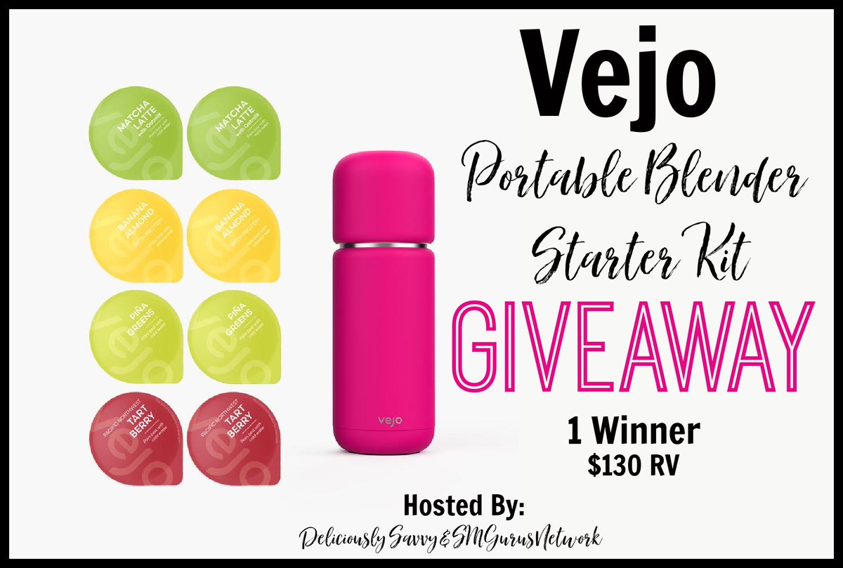 DeliciouslySavv's tweet photo. Giveaway Alert🎉! Enter To Win The @VEJO Portable Blender Starter Kit Giveaway! Enjoy the benefits of Organic Freeze Dried Fruits &amp; Veggies Blended While On The Go! (1 Winner ~ $130 RV) #Giveaway #Vejo 

👉https://t.co/fwAipa6NjH via @DeliciouslySavv https://t.co/XpMj65m9WQ