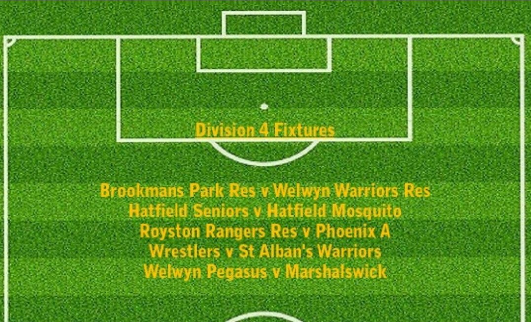 Onto Division 4, where we have another full fixture list. The Hatfield derby looks great!