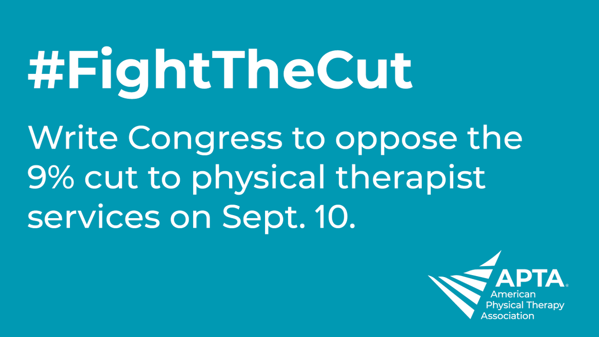 APTA_official's tweet photo. We need to make it easier for patients to #ChoosePT, not harder. 

Use your voice and contact Congress today to help #FightTheCut!

https://t.co/MdA3LK9irM #PTAdvocacy https://t.co/OMyupg7NY9