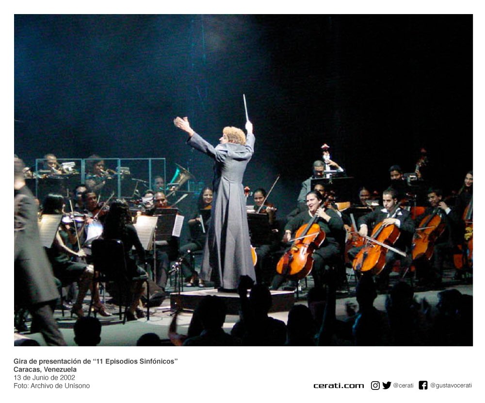 Gira de presentación de “11 Episodios Sinfónicos”Caracas, Venezuela13 de Junio de 2002Foto: Archivo de Unísono