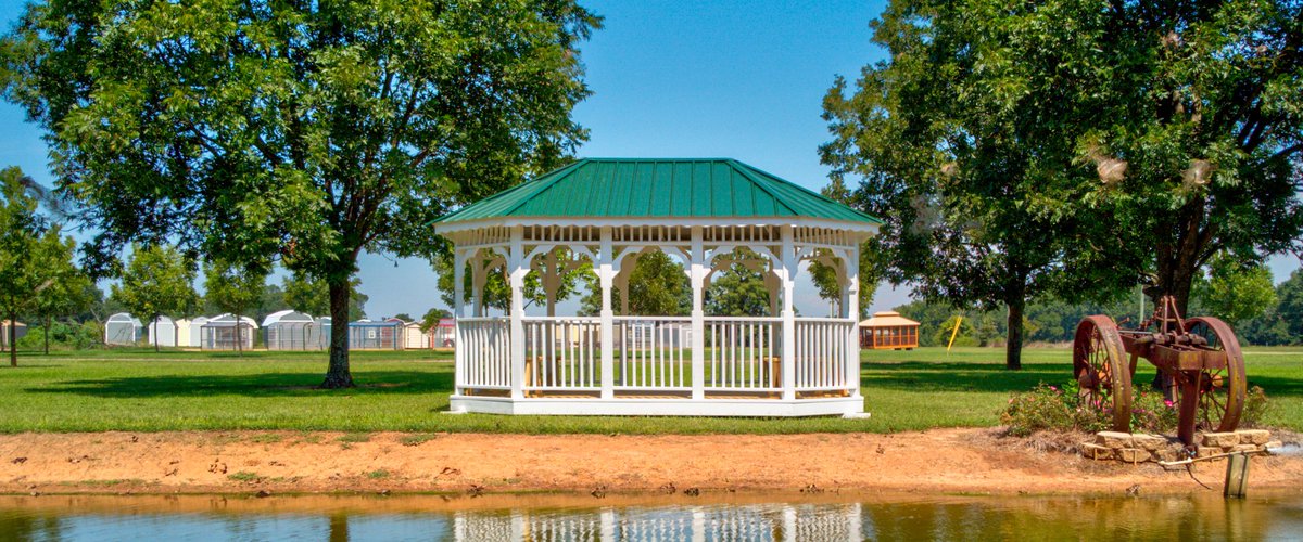 Need a bit of paradise in your backyard? Whether you are looking for an Octagon, Oblong, or Rectangle Gazebo, Overholt Enterprises can provide your #Gazebo needs. bit.ly/3hfv62o #gardengazebo #gardenideas #landscapingideas