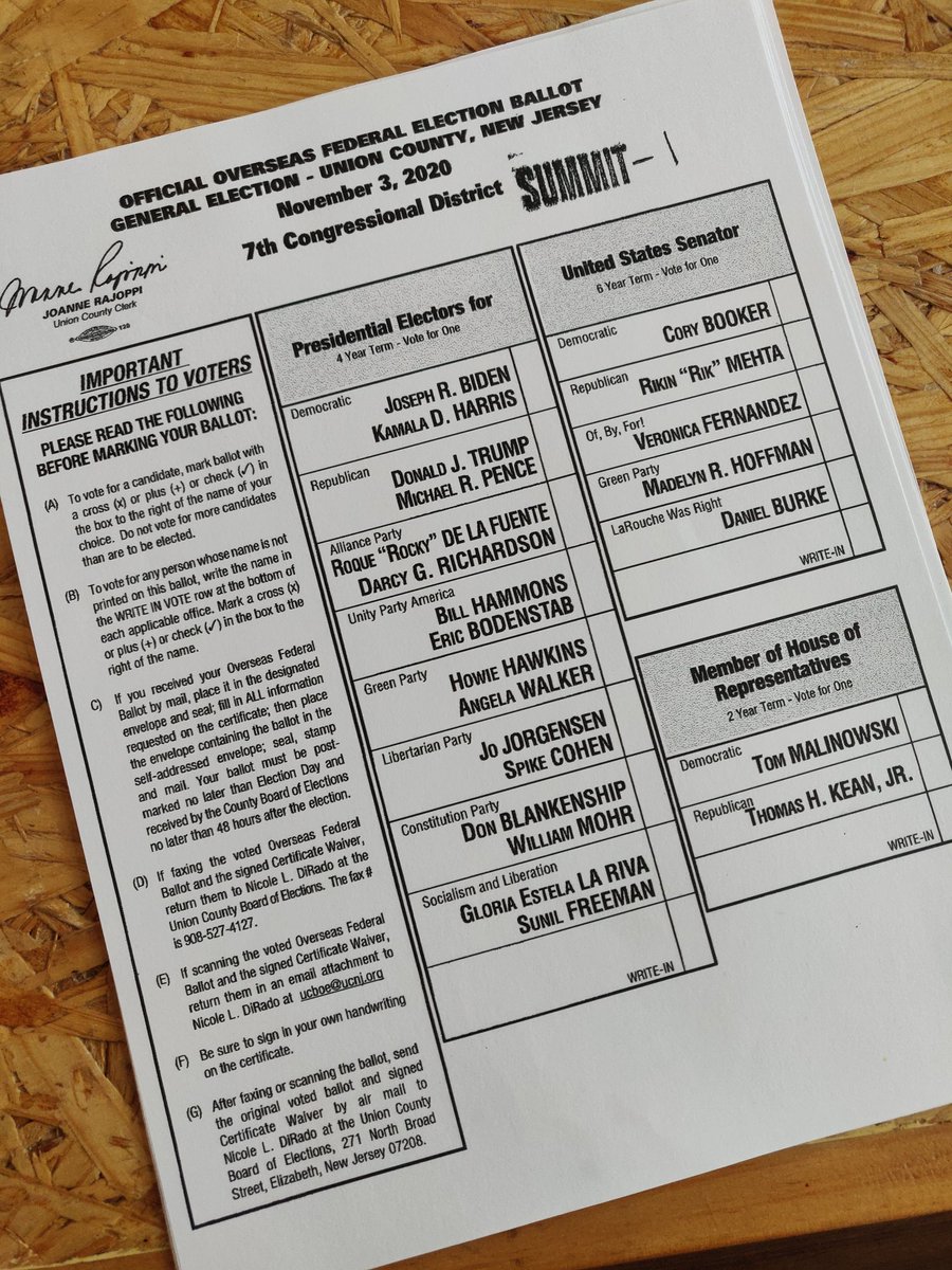 letsjitterbug's tweet image. Got my overseas ballot today cause NJ is the best. 💜 U. Did you get yours?  @NJGov