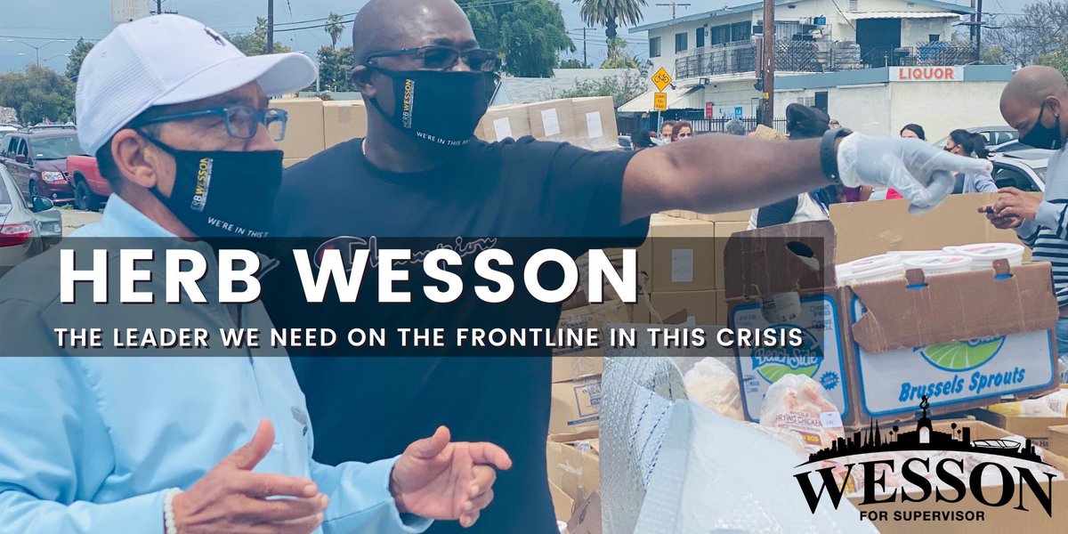 HerbJWesson's tweet photo. When COVID struck I didn’t retreat to my home, I hit the streets. We have provided:
✅ 1 million lbs of food
✅ 40,000+ masks
✅ 1000s of bottles of hand sanitizer
✅ 500,000+ diapers
LA County needs a leader who will get things done. I am that leader.
#WessonForSupervisor https://t.co/d3qdLhv7ux