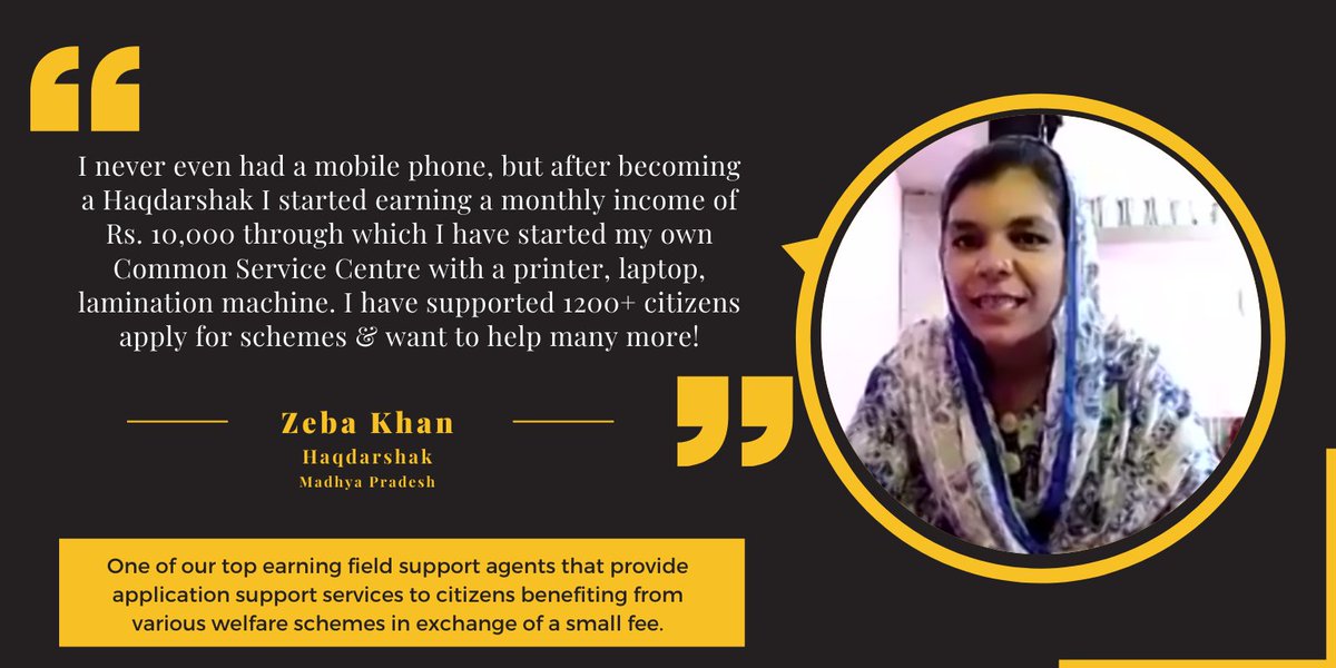 haqdarshak's tweet image. Join hands with us in celebrating Zeba’s success story.
@DBSBankIndia #PortraitsOfPurposeIndia #SuccessfulHaqdarshak