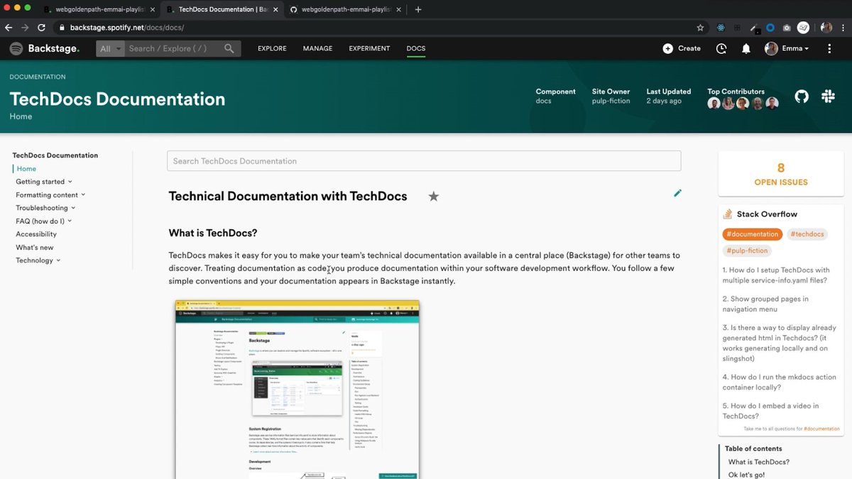 Documentation: Everyone needs it, no one wants to do it, no one can ever find it. Enter Backstage.io. Our homegrown developer portal makes great documentation easy: backstage.io/blog/2020/09/0…