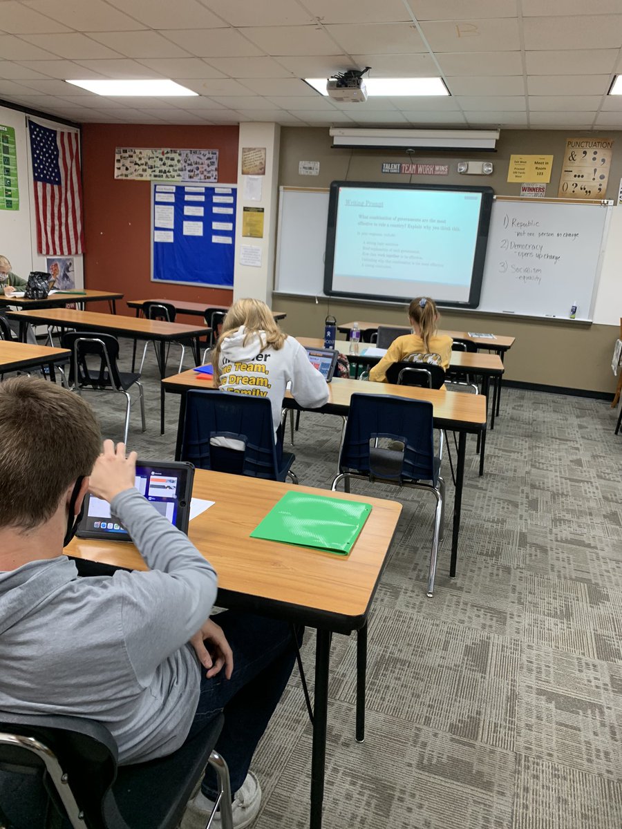 MsTaylor_'s tweet photo. Throughout college I realized how important writing is, and now as a teacher I know how crucial literacy is. Today, the 9th graders focused on how to write solid answers to writing prompts relevant to the class! https://t.co/mH7U1tHnSu