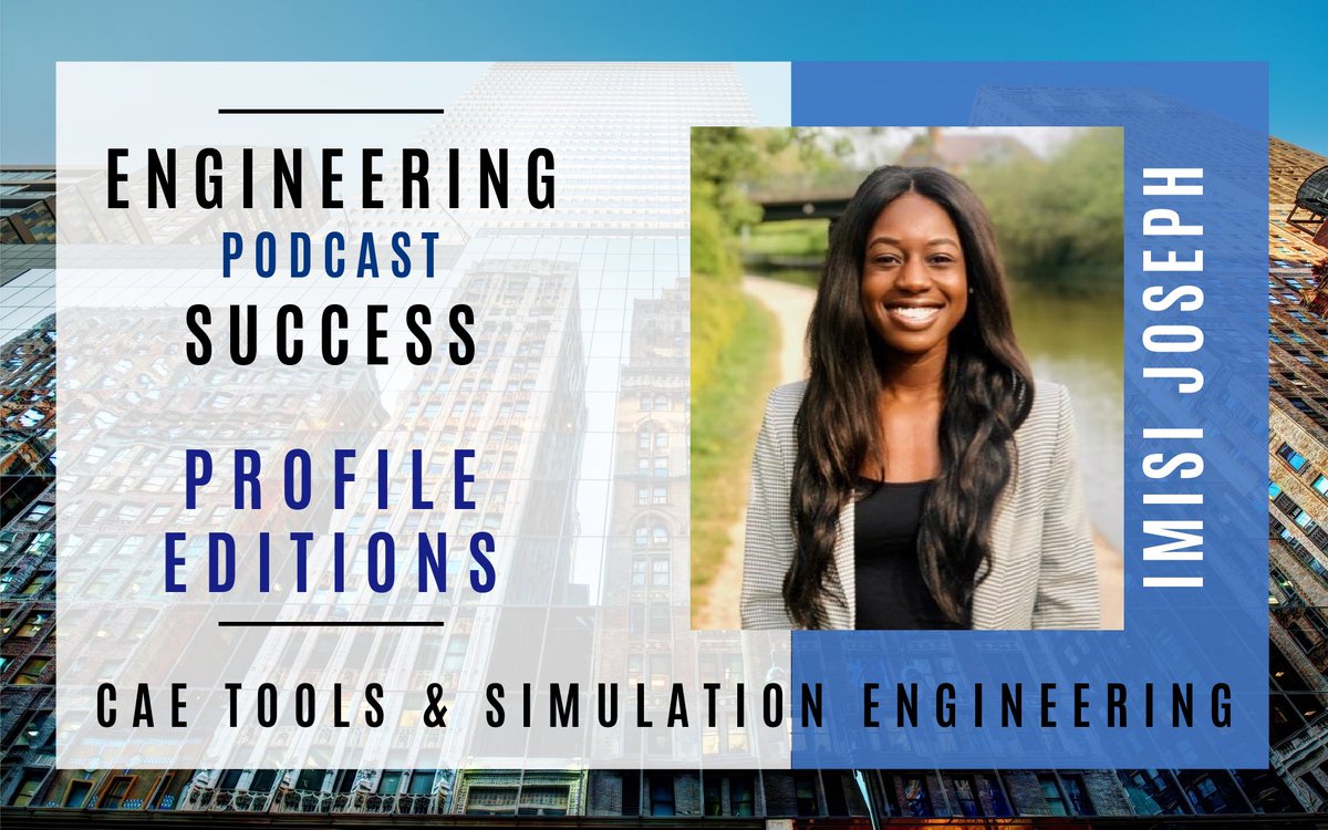 Had a great conversation with the super talented @imisi_joseph about her amazing role as a #CAE #Tools and #Simulation #Engineer on <a href="/EngPodcast/">Engineering Success</a> Profile Editions. Watch it now: youtu.be/Hb_4-P8bQYE #Engineering #WomeninEngineering #Careers #Apprenticeship #Graduate #STEM