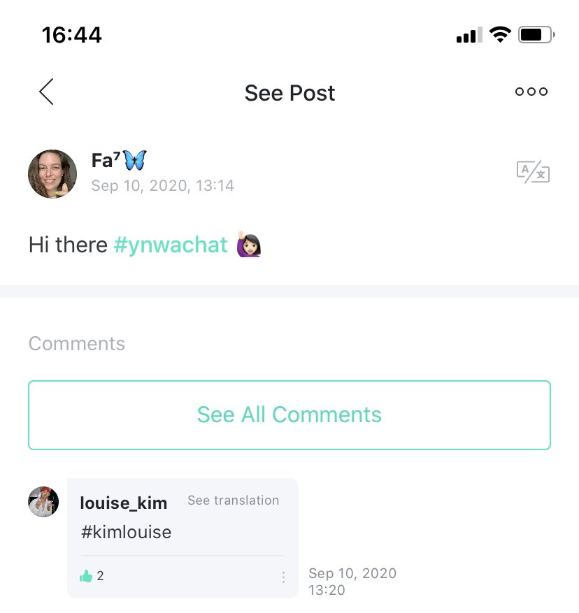 Lastly: if you reply to a post it’s no use putting in a # because as you can see, it doesn’t highlight. You can’t click the profile of the commenter either. So if you want people to react or follow: proceed as mentioned above.