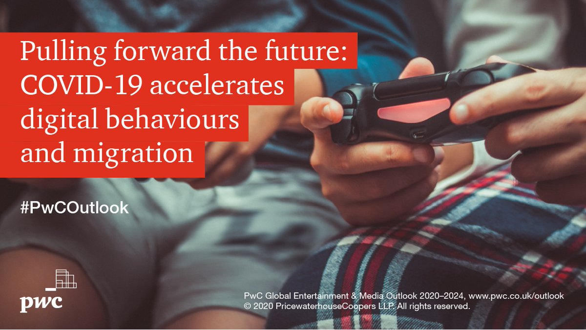 Our <a href="/PwC_UK/">PwC UK</a> edition of Global Entertainment &amp; Media Outlook 2020-2024 is now live! This year looks at how #COVID19 has accelerated the transformation of some of the industry segments much earlier than projected. For more explore #PwCOutlook - pwc.to/3lZM74h