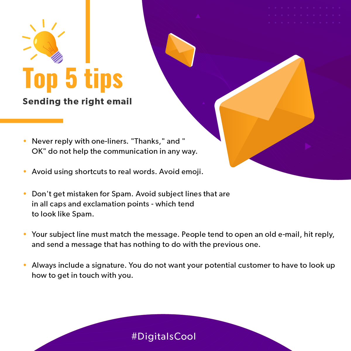 digitalscool's tweet photo. Have you Mastered the Email Etiquette?
Now you surely get the handhold on Email Etiquettes. Stay updated with more marketing tips.
#Digitalscool #SkillzLearn #emailmarketing #socialmediaupdates #socialmediamarketing #digitalmarketingtips https://t.co/DCGOKP6u6w