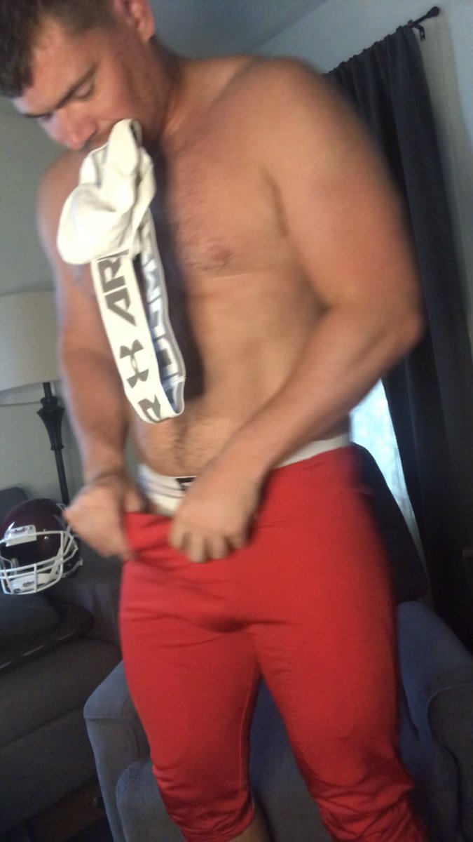 Swiped Rhinos sweaty jockstrap from the locker room after practice. It fucking stinks like jock balls and ass 🏈🤢 #dadbodjock #jockstrap #footballgear #alphajock #jocksniffer