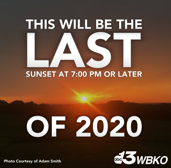wbkotv's tweet photo. Today's sunset is at 7:00PM. The next sunset at 7:00PM in Bowling Green after today is on March 23, 2021. Just another reminder that #summer is almost over! #WinterIsComing #WBKO #WBKOwx #funfact #sunset #summersend #fall #2020 #AMKy #AMKentucky https://t.co/HMsT1B4lXg