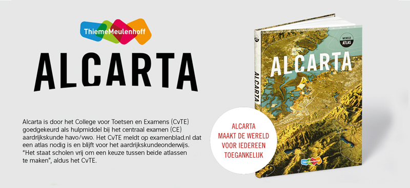 Alcarta is de goedgekeurde, volwaardige atlas voor alle niveaus van het voortgezet onderwijs.

Ook al wordt er vanaf dit schooljaar geen fysieke atlas meer gebruikt bij het examen, de atlas blijft een belangrijk hulpmiddel: alcarta.thiememeulenhoff.nl/alcarta-goedge…

#atlas #aardrijkskunde #Alcarta