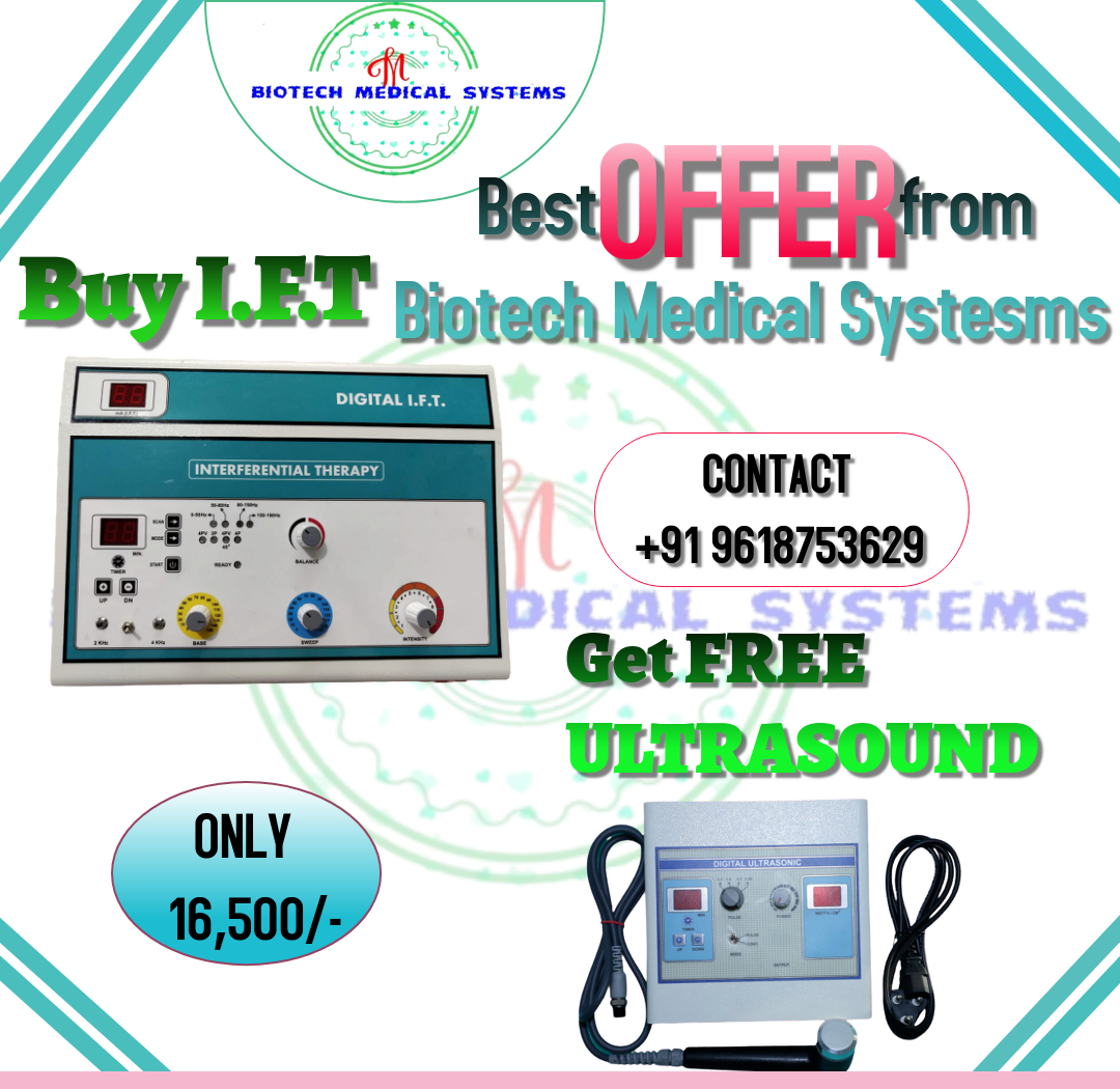 biotech_systems's tweet photo. BIOTECH MEDICAL SYSTEMS
OFFER... OFFER... OFFERโฆ.
Buy I.F.T Machine only 16,500 and get a FREE ULTRASOUND Machine
Stock AVAILABLE Book Now: +919618753629
Visit: https://t.co/61Vl1VNl0n
#tractionequipment #tractionbars #hospital #hospitalsafety #hospitalplanning https://t.co/atyHI8c4mM