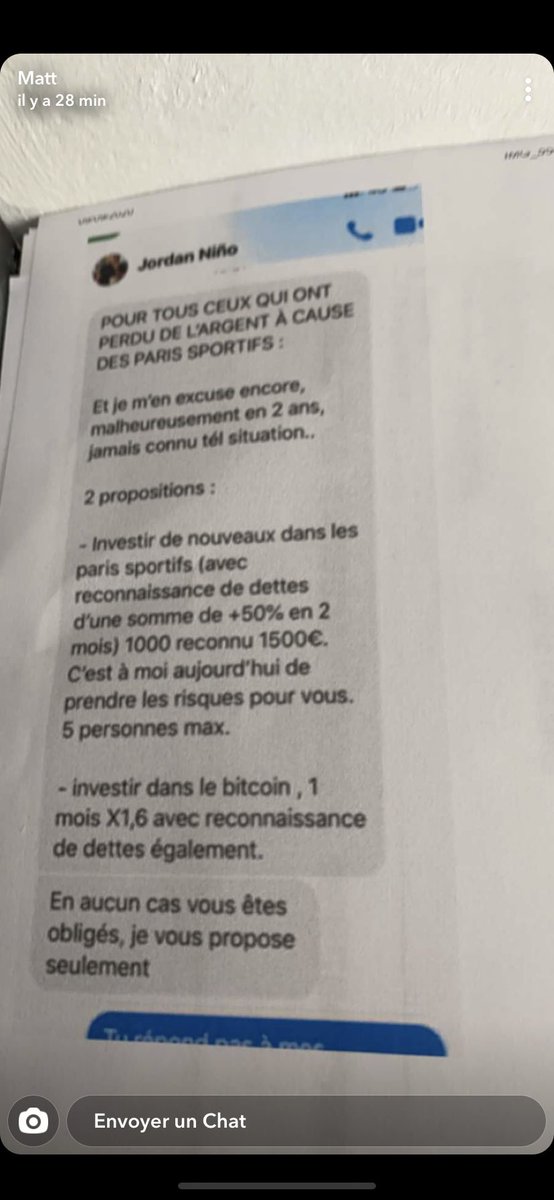 enzo_cpt's tweet photo. ⚠️ faites partager massivement ⚠️              ce mec arnaque les gens en demandnt d’investir de l’argent et et il vous la double en deux mois. Sauf qu’il la garde pour lui il s’appelle jordan https://t.co/kBnVpSAoss