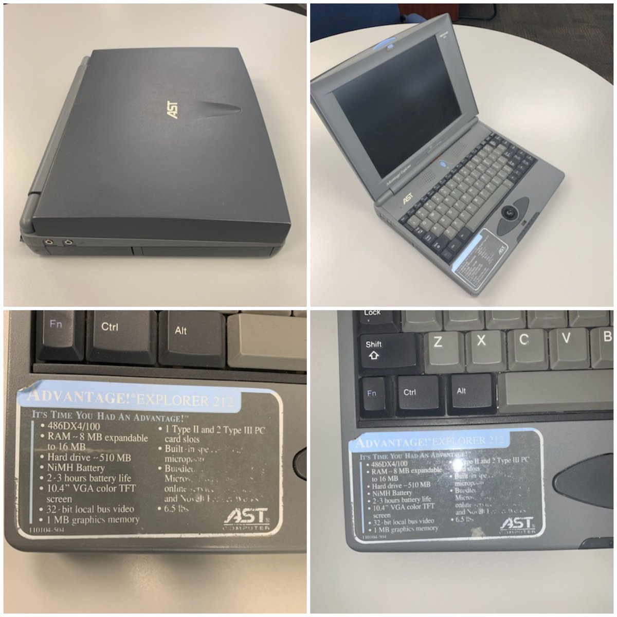 NationalFireCan's tweet photo. #tbthursday: Dan Webster, President of National Fire, first laptop from the early 90's. Check out those specs on what was the state of the art back in the day. LOL #thursdaymorning #throwbackthursdays #firedistributor #fireprotection https://t.co/7Me6xiXU0J