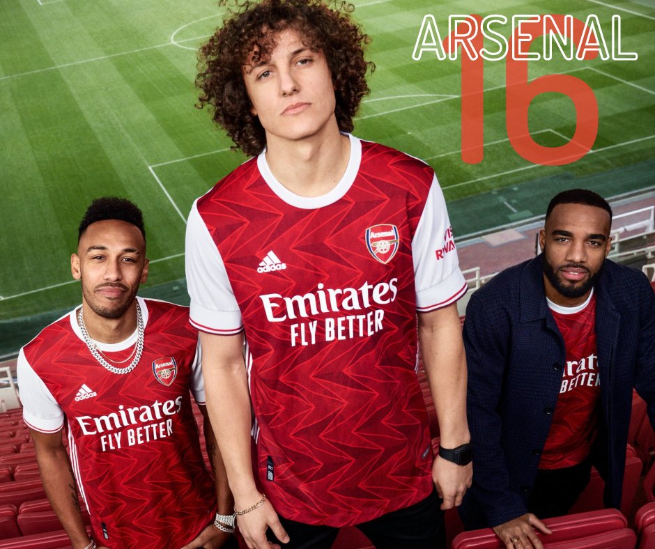 16. Aubameyang looks set to sign a new deal and hypnotise defenders. Failing that, the pattern on the shirt might have the same effect. We much preferred last year's classy effort.