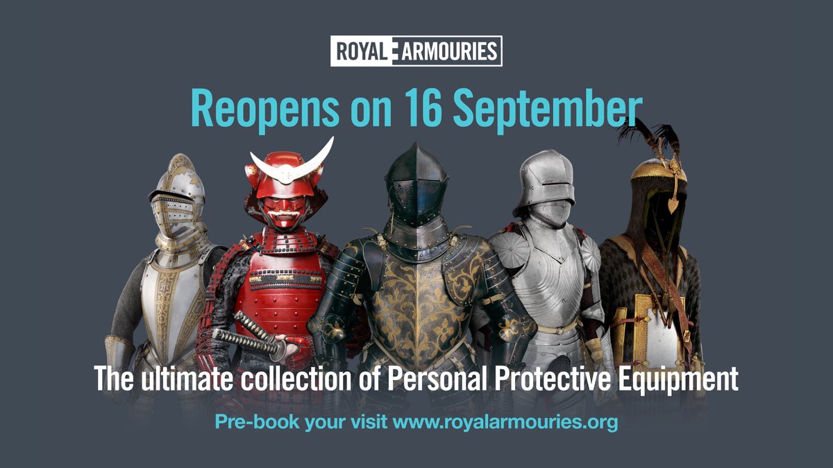 Royal_Armouries's tweet photo. The museum will reopen its doors to visitors on 16 September.  

Visit the home of the ultimate collection of PPE and find out how people have protected themselves for thousands of years.

Museum admission is free but all visits must be pre-booked

https://t.co/FRVjPmQQKg https://t.co/8V664CK0kd