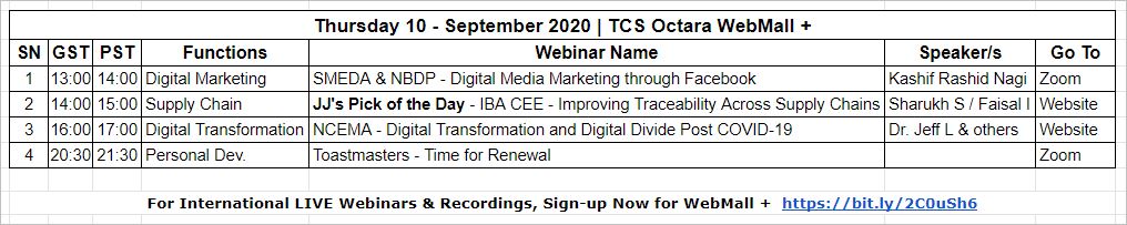 TeamOctara's tweet photo. Live Webinars on
TCS Octara WebMall +
Matrix for Thu.10-Sep'20๐
1 https://t.co/ro1e9Adxux
2 https://t.co/gjZ8GJIi5n
3 https://t.co/HpI6AsZRv3
4 https://t.co/6V2LqNQn4s
Promoted by TCS Octara WebMall +
Signup Now https://t.co/3FvgVwYqnH
#tcsoctara #webmallplus #IBACEE https://t.co/78XtlCN9tH