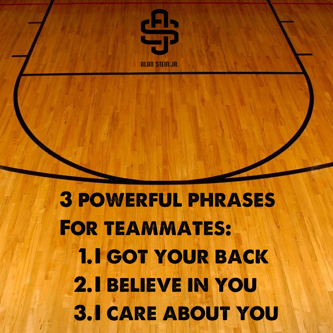 AlanSteinJr's tweet photo. Use these 3 powerful phrases to support your teammates in sports or in business! https://t.co/NTwR0WNURO