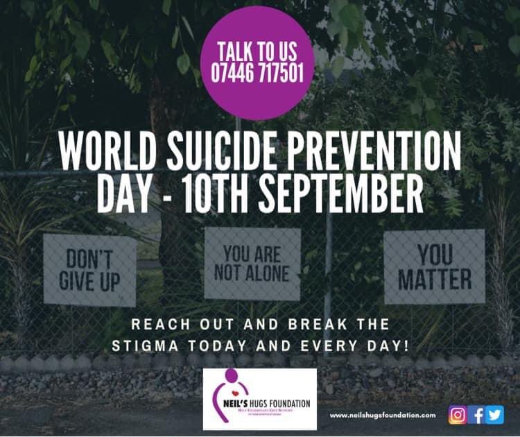 #worldsuicidepreventionday #neilshugsfoundation #charity #suicidesupport #awareness