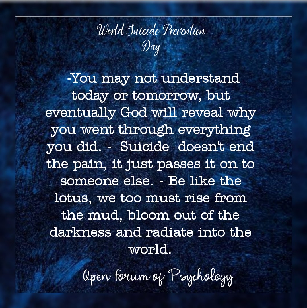 ForumPsychology's tweet photo. World Suicide Prevention Day 2020.
 Thursday, 10 september. https://t.co/EXp7kXG6gA
