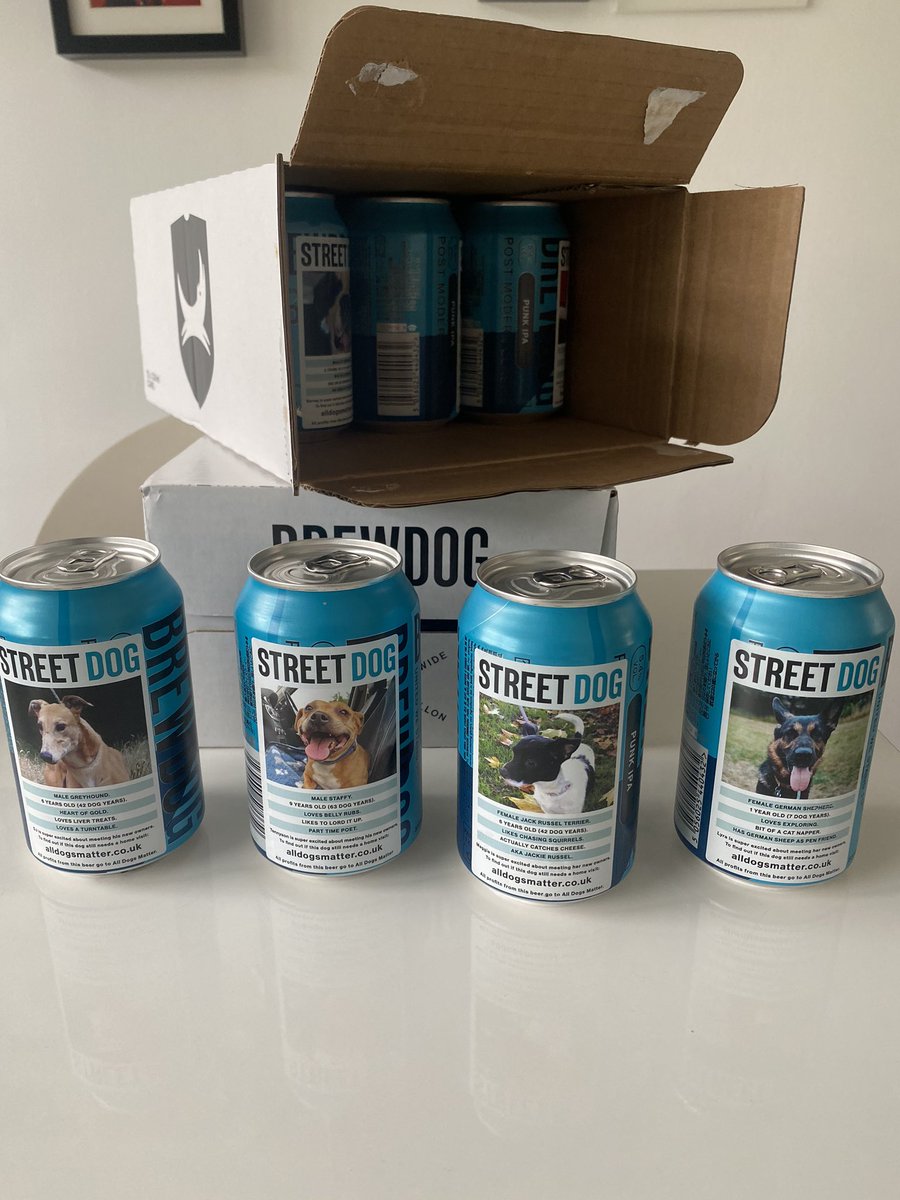 My #Streetdog shipment has arrived! I’ll be enjoying a few of these tonight 👍🏻 Cheers <a href="/BrewDog/">BrewDog</a> <a href="/rickygervais/">Ricky Gervais</a> <a href="/AllDogsMatter/">All Dogs Matter</a> <a href="/dotslondon/">Dogs On The Streets</a>