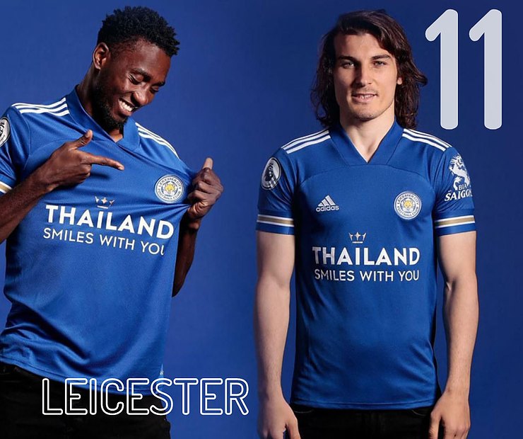 11. Much like the on-pitch Foxes, there's some nice touches here. The gold trim is a nice throwback to the Steve Walsh era and the stripes look great but there's something about the collar that feels uncomfortable. Maybe that explains the strange pose from Söyüncü.