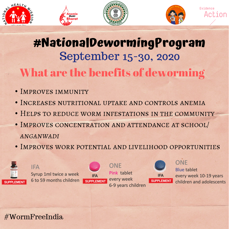 HLTH_JHARKHAND's tweet photo. All children and adolescents in Jharkhand can benefit from #deworming treatment this #NationalDewormingProgram free-of-cost at their doorstep. https://t.co/f5aitUXPiP