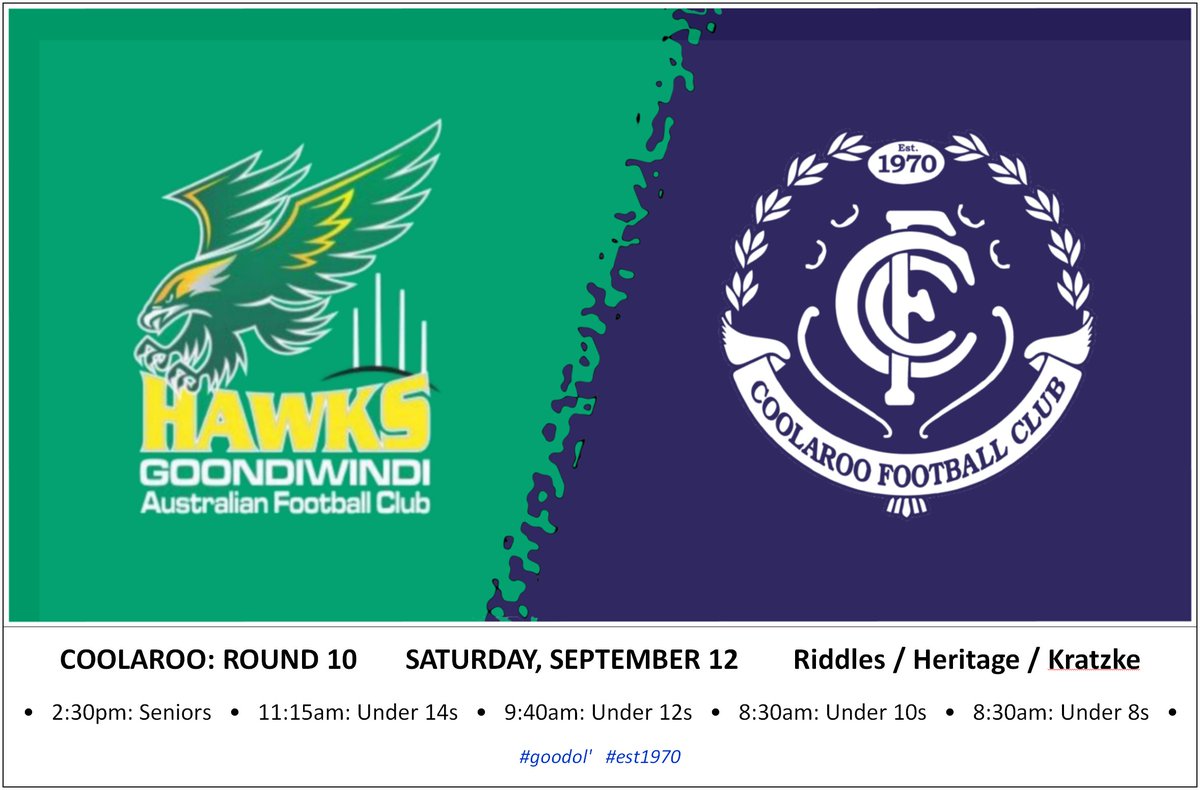 CoolarooFC's tweet image. Round 10:

facebook.com/events/6296748…
facebook.com/events/1193429…
facebook.com/events/3396532…

#goodol' #est1970