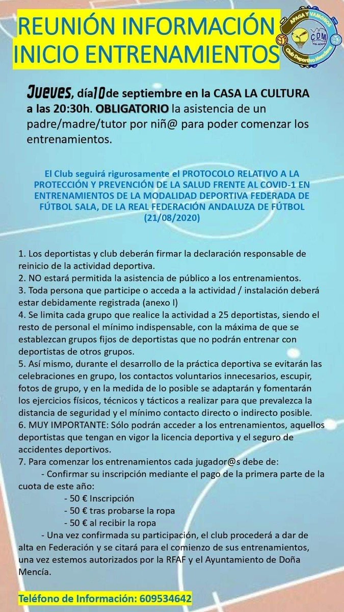 ApagayVamonosFS's tweet photo. 🗣️ ESTA TARDE REUNIÓN INFORMATIVA PARA LOS PADRES |

➡️ Desde las 20:30h en la Casa de la Cultura tendrá lugar esta cita donde es #obligatoria la asistencia de un padre/madre/tutor por niño para comenzar los #entrenamientos . https://t.co/gkoNnwNat5